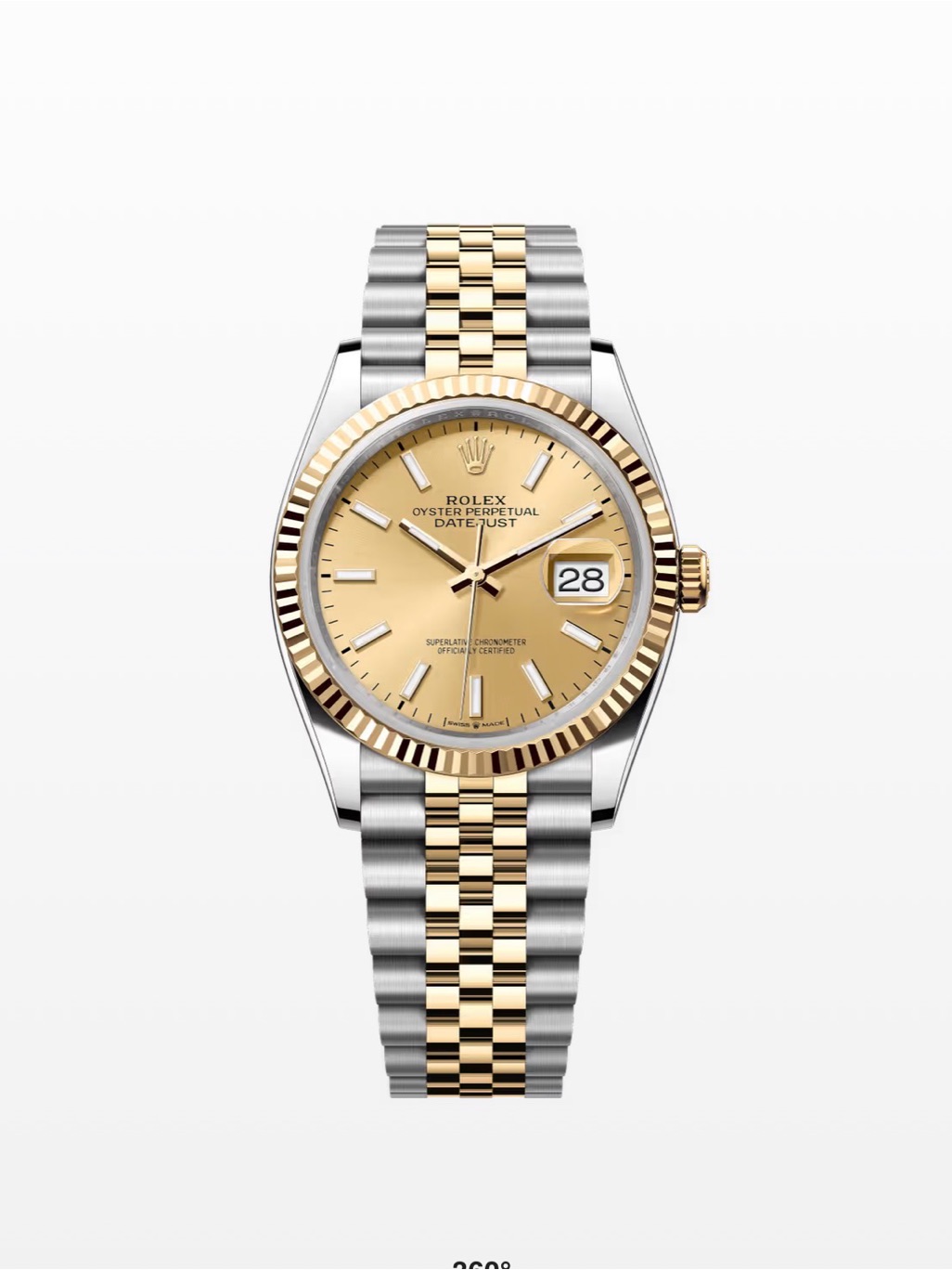 Rolex Champagne And TwoTone GoldSilver Jubilee Watch